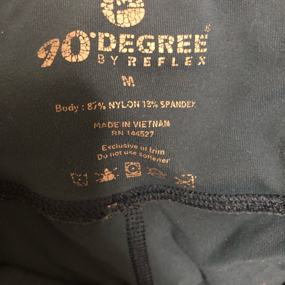 90 degree teal cropped athletic leggings medium